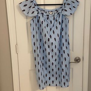 JCrew on or off the shoulder blue mid dress